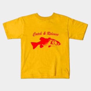 Catch and Release Series, Bass, Red color Kids T-Shirt